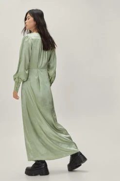 Jacquard Long Sleeve Maxi Dress 19 Jacquard Long Sleeve Maxi Dress -Nasty Gal Sales Store womens sage jacquard long sleeve maxi dress 1