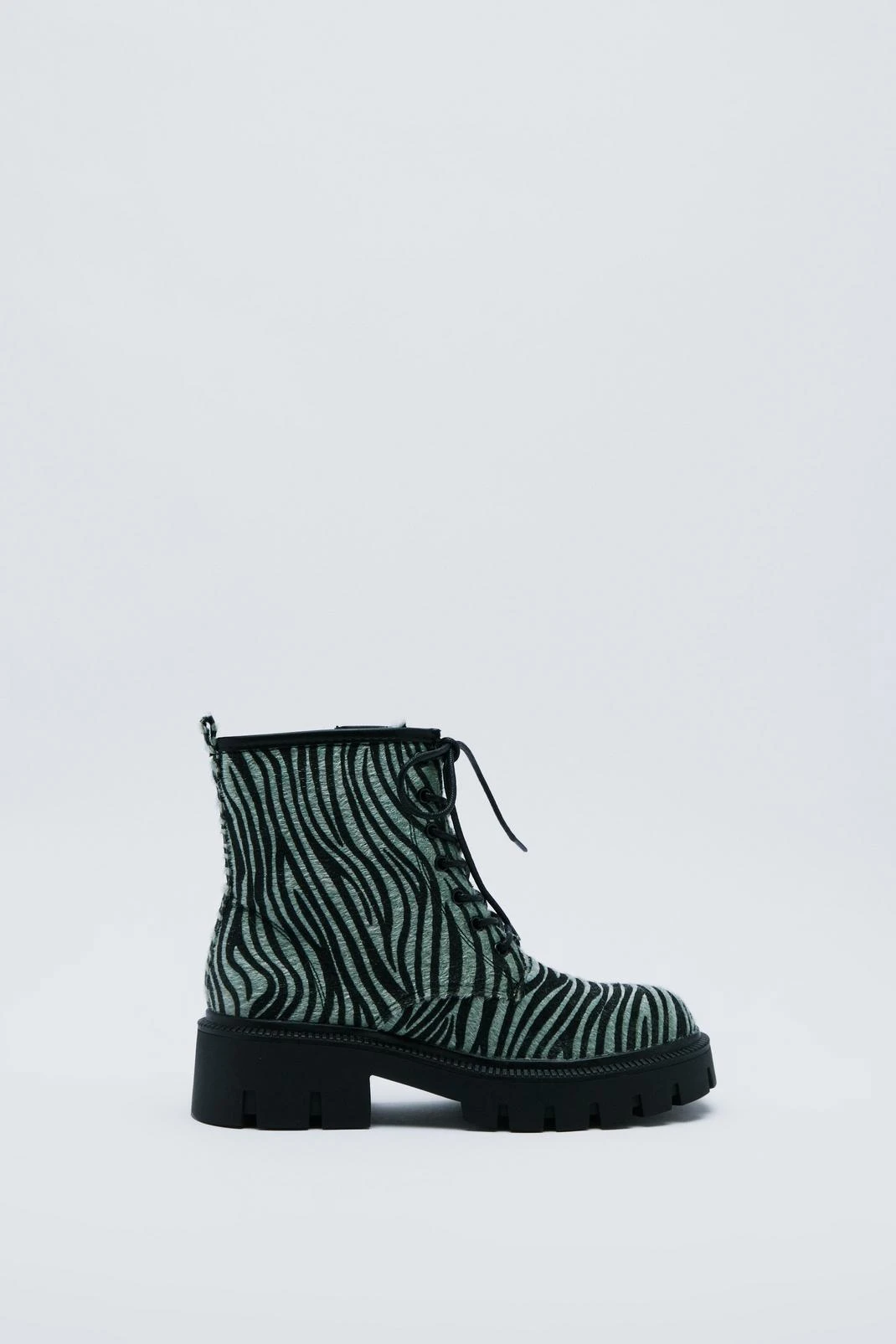 Metallic Calf High Lace Up Hiker Boots - Image 2