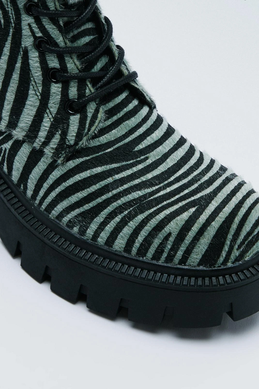 Metallic Calf High Lace Up Hiker Boots - Image 3