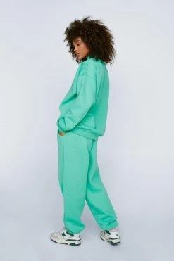 Tab Detail Cuffed Sweatpants -Nasty Gal Sales Store womens sage tab detail cuffed sweatpants 2