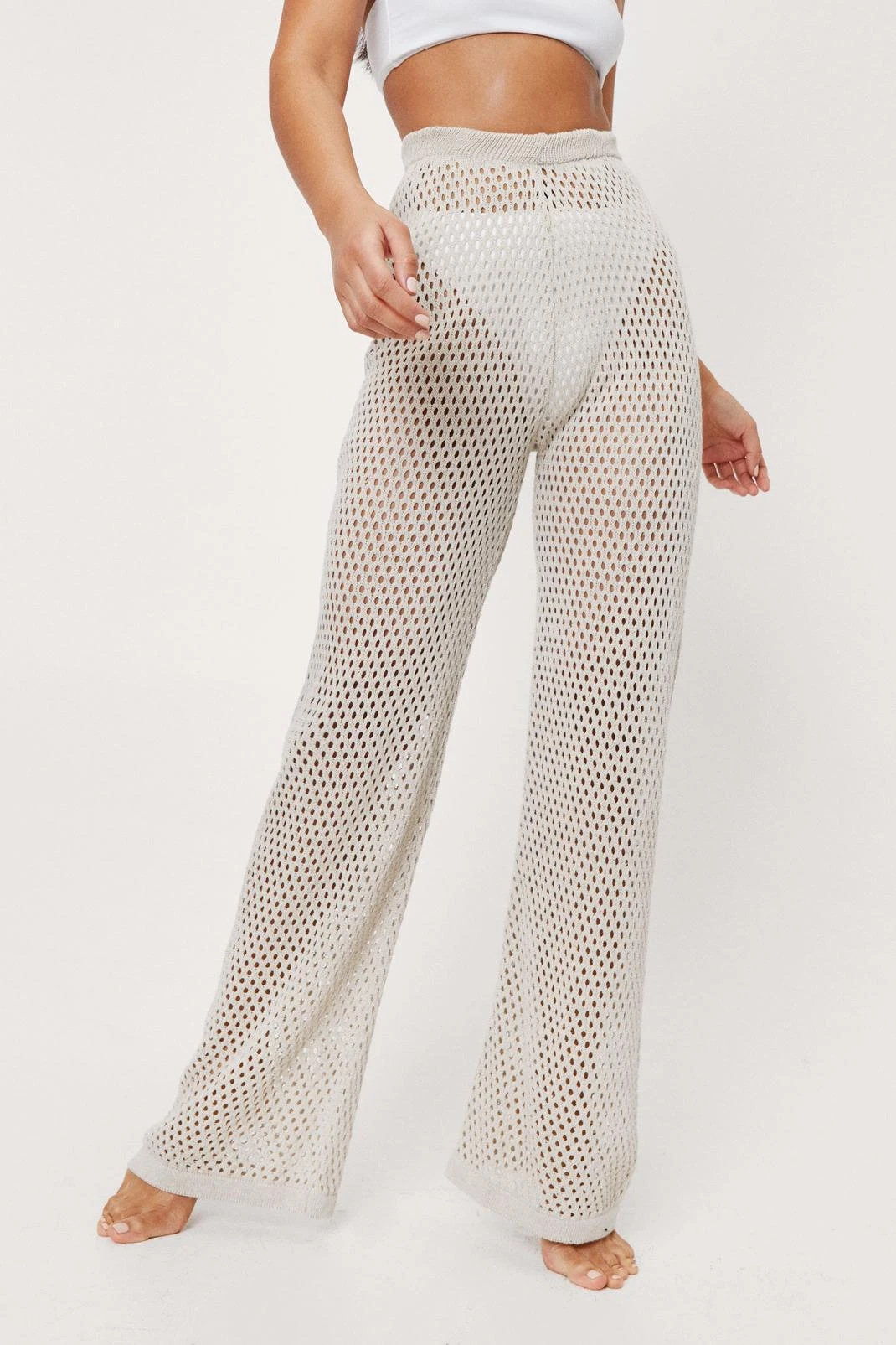 Crochet Wide Leg Beach Cover Up Pants 4 Crochet Wide Leg Beach Cover Up Pants - Image 2
