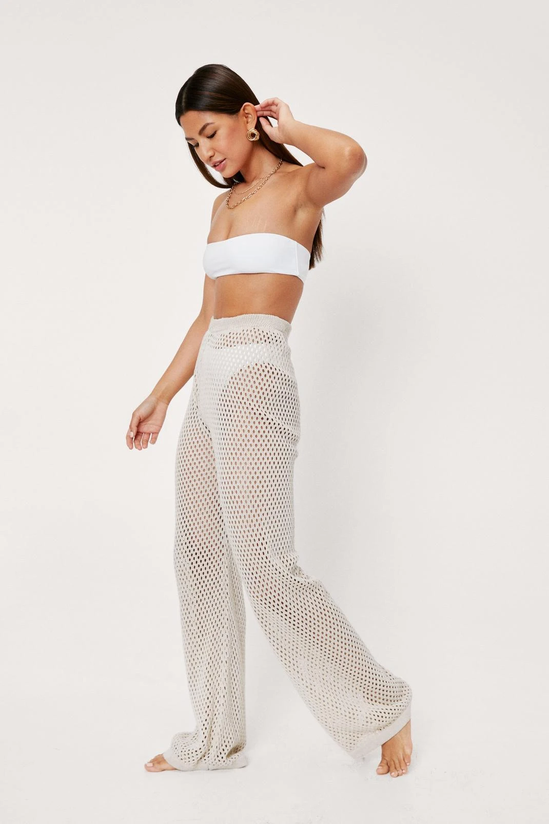 Crochet Wide Leg Beach Cover Up Pants 3 Crochet Wide Leg Beach Cover Up Pants