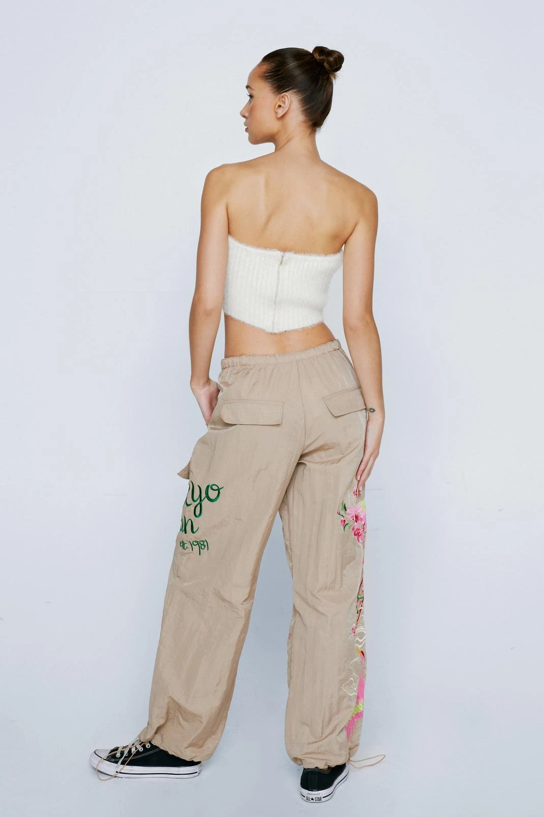 Petite Embroidered Parachute Nylon Cargo 5 Petite Embroidered Parachute Nylon Cargo - Image 3