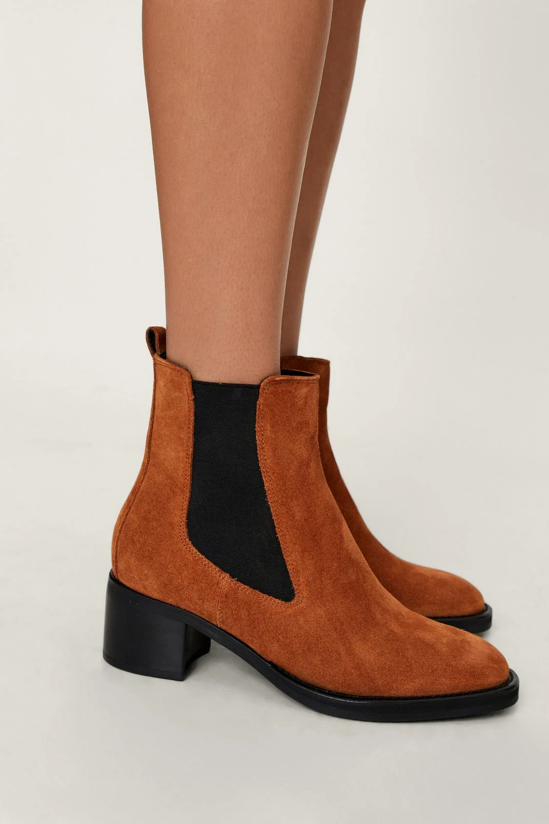 Suede Heeled Chelsea Boots - Image 3