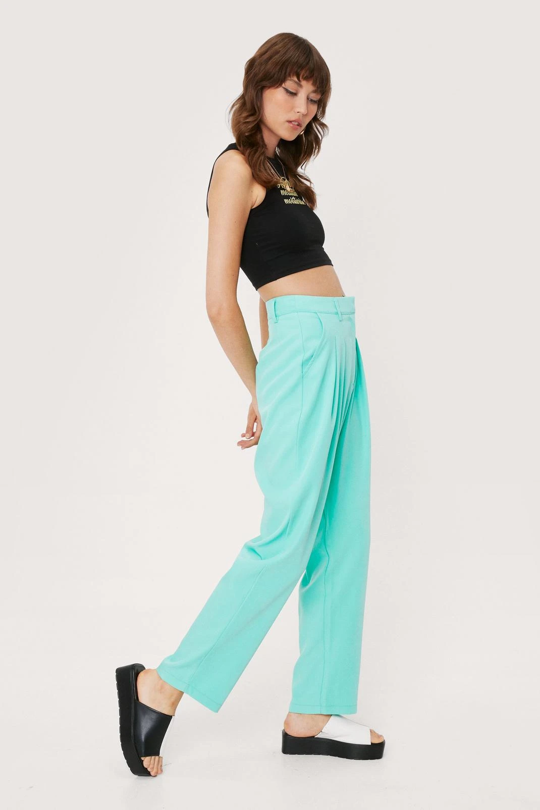 Tailored High Waisted Wide Leg Pants - Image 4