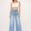 Wide Leg Belted High Waist Denim Jeans