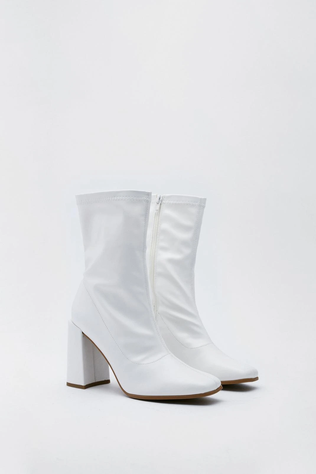 Ankle Sock Boots In Faux Leather - Image 3