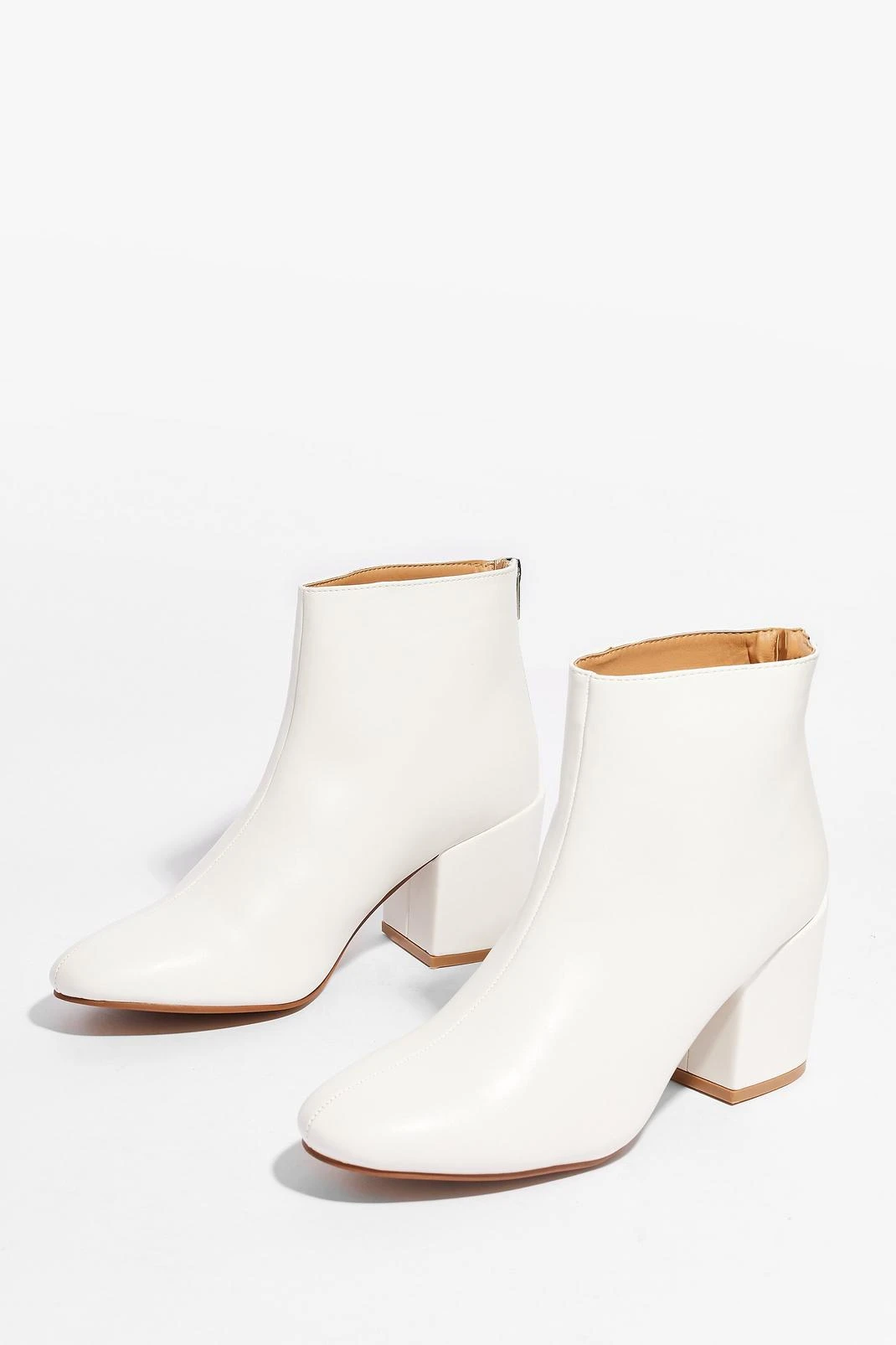 Block Heel Faux Leather Ankle Boots - Image 2