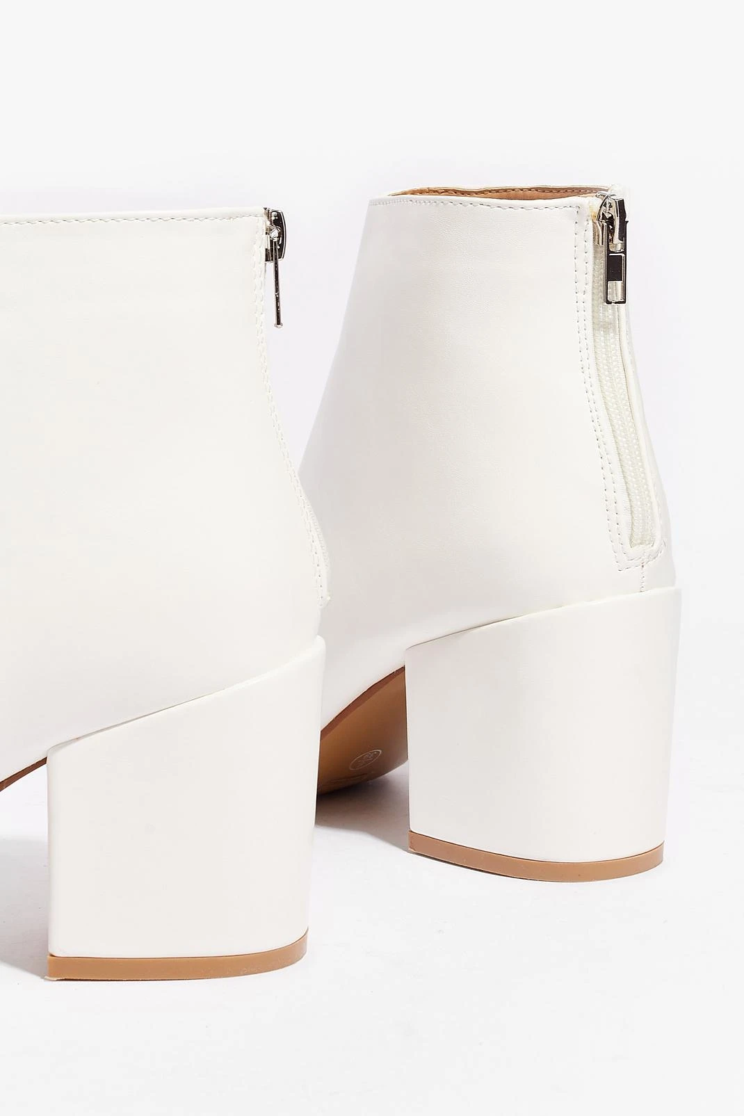 Block Heel Faux Leather Ankle Boots - Image 3