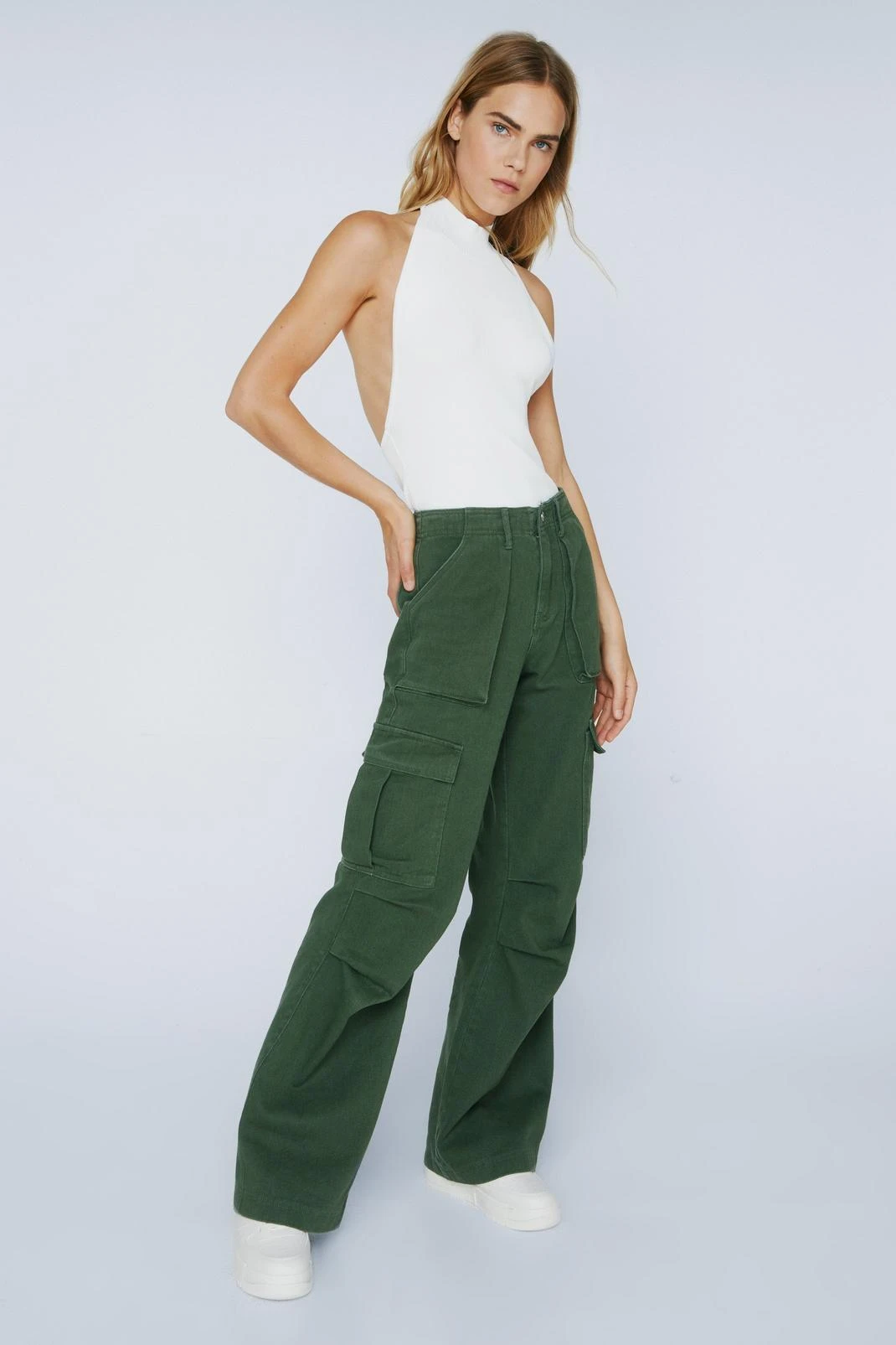 Knitted High Neck Halter Bodysuit - Image 4