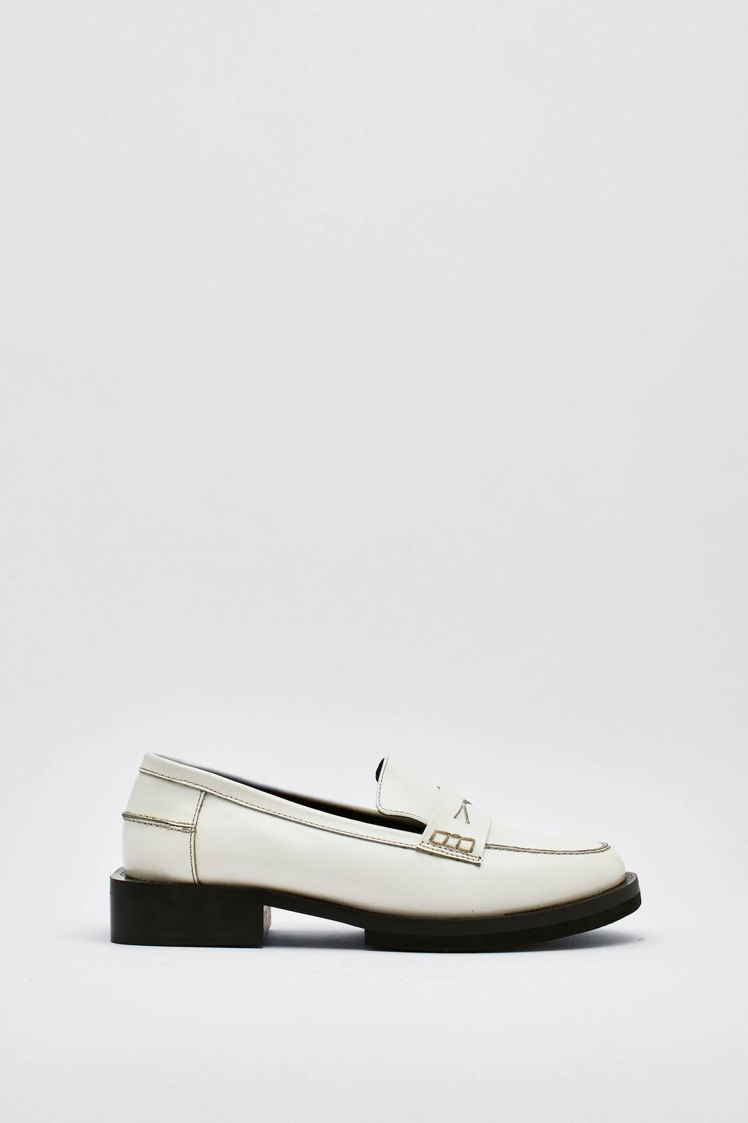 Leather Low Block Heel Loafers 4 Leather Low Block Heel Loafers - Image 2