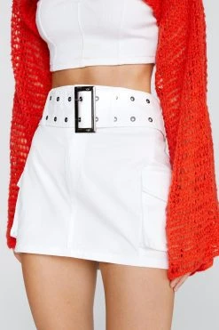 Micro Mini Belted Skirt 7 Micro Mini Belted Skirt -Nasty Gal Sales Store womens white micro mini belted skirt 1