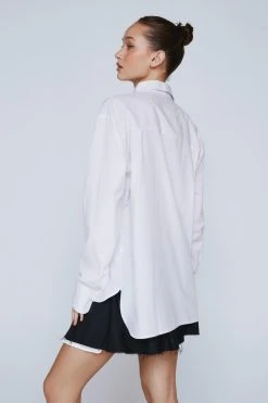 Poplin Relaxed Shirt -Nasty Gal Sales Store womens white poplin relaxed shirt 2