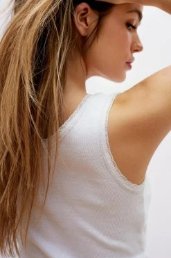 Ribbed Lace Trim Tank Top 17 Ribbed Lace Trim Tank Top -Nasty Gal Sales Store womens white ribbed lace trim tank top 2