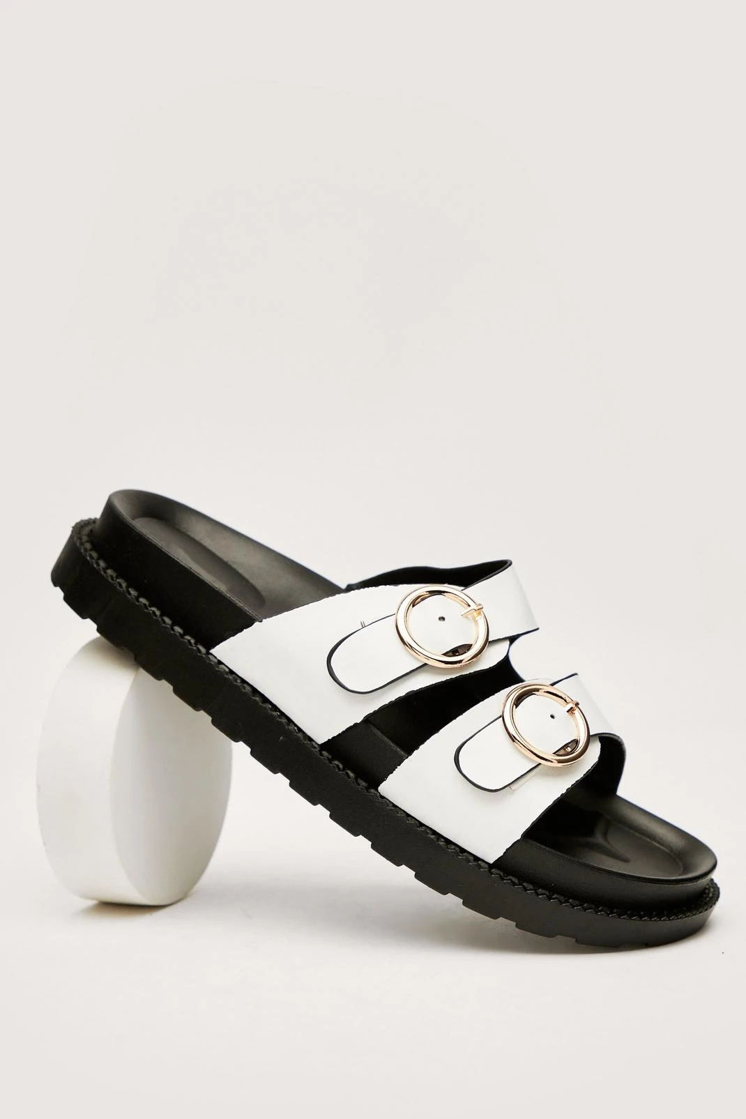 Round Double Buckle Moulded Footbed Sandals - Image 6