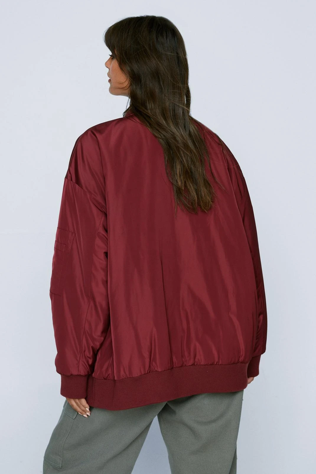 Plus Size Oversized Bomber Jacket 8 Plus Size Oversized Bomber Jacket - Image 6