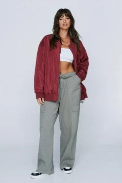 Plus Size Oversized Bomber Jacket 12 Plus Size Oversized Bomber Jacket -Nasty Gal Sales Store womens wine plus size oversized bomber jacket