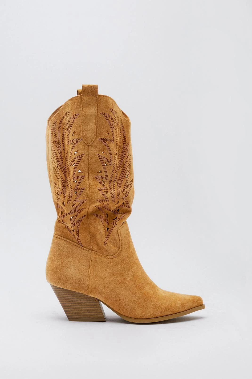 Faux Suede Cut Out Cowboy Boots 4 Faux Suede Cut Out Cowboy Boots - Image 2