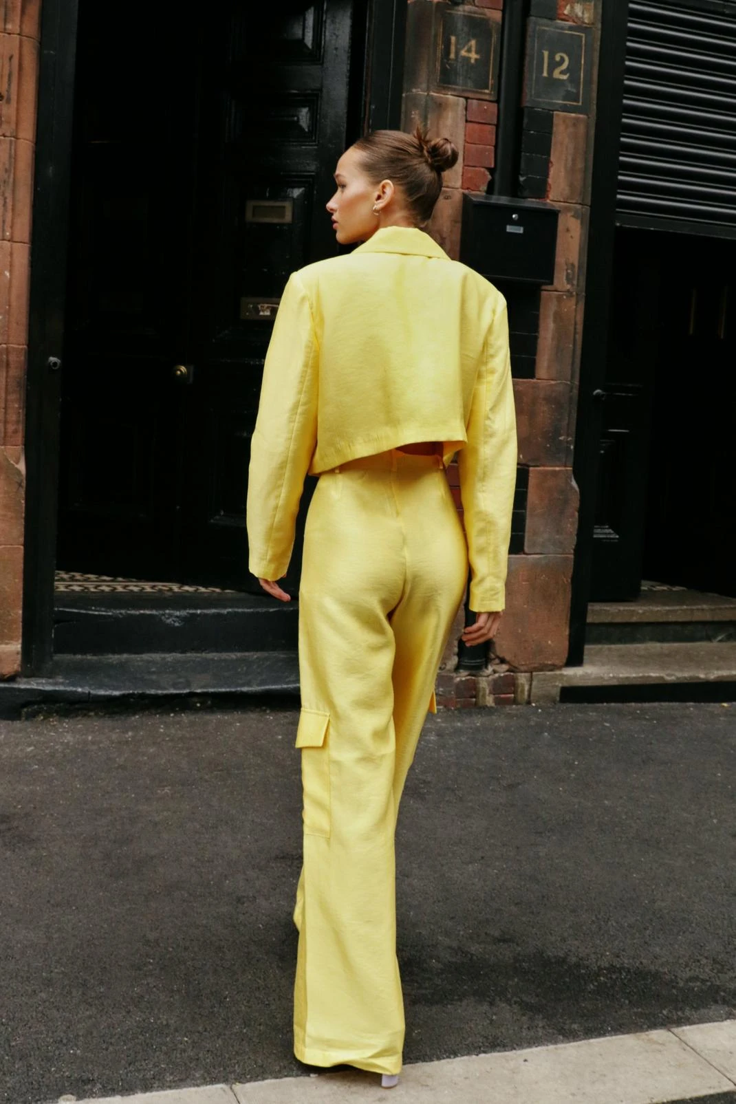 Structured Satin Cargo Pants - Image 3